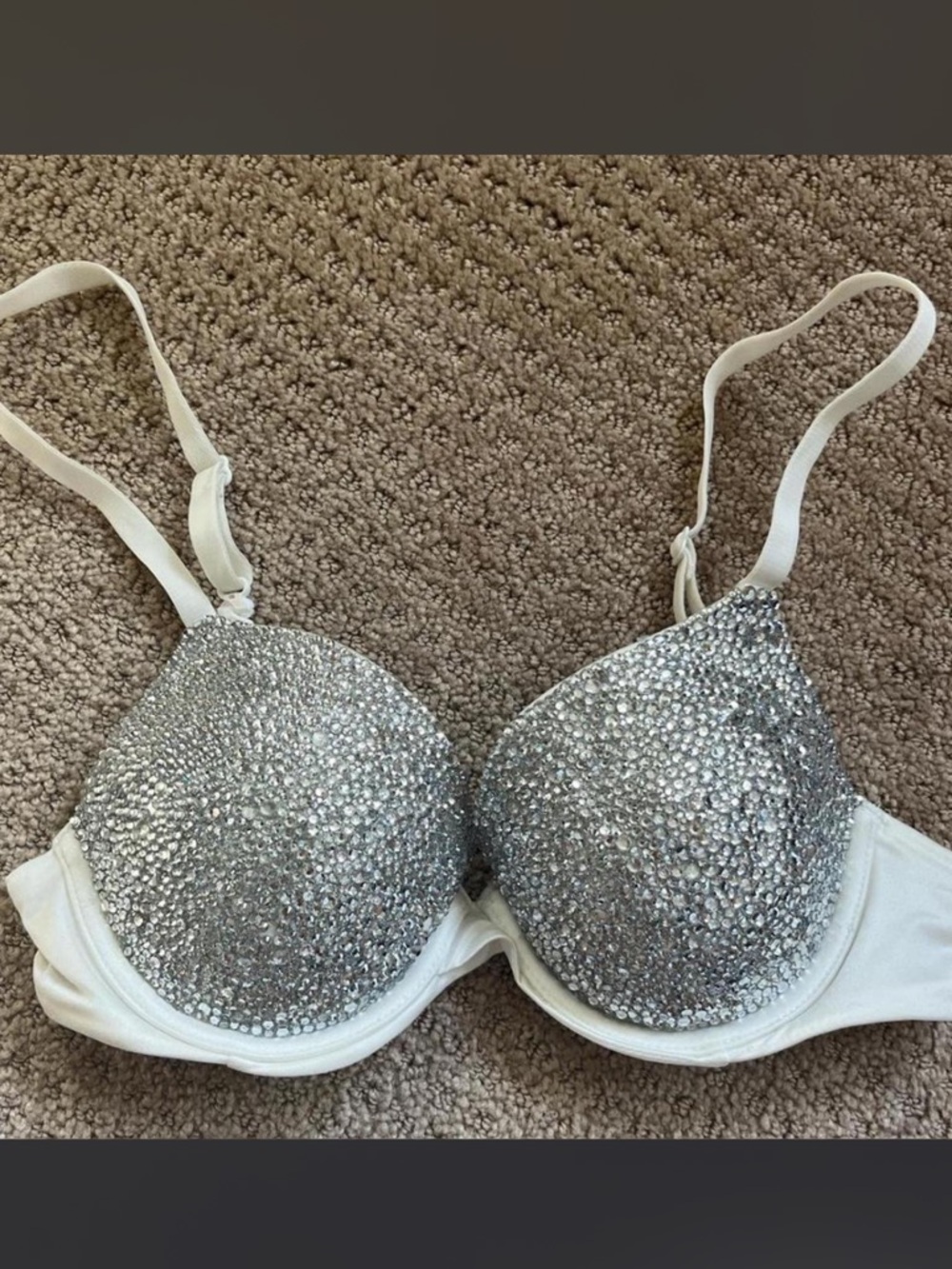 Auden Silver Sequin Push-Up Bra